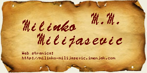 Milinko Milijašević vizit kartica